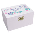 Personalized Ballerina Jewelry Box with Paisley Teal and Pink design