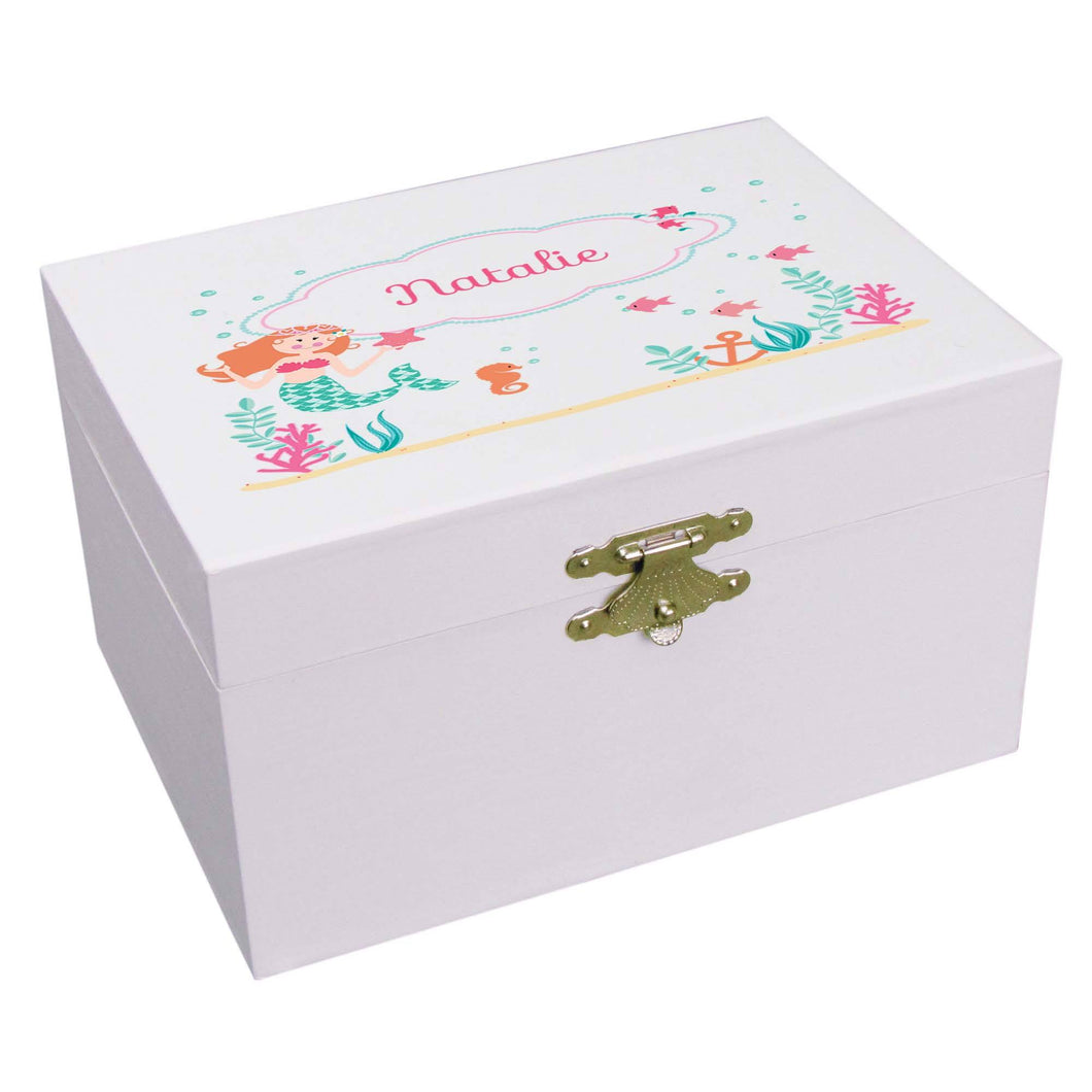 Personalized Ballerina Jewelry Box with Mermaid Princess design
