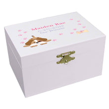 Personalized Ballerina Jewelry Box with Pink Puppy design