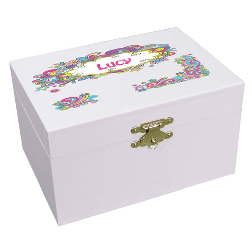 Personalized Ballerina Jewelry Box with Groovy Swirl design
