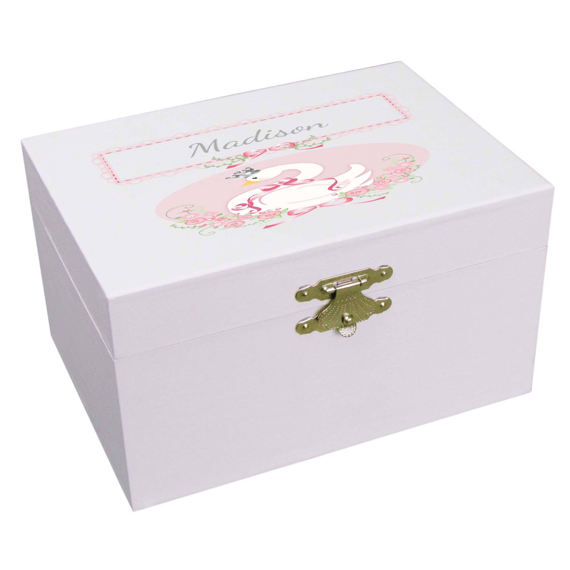 Personalized Ballerina Jewelry Box with Swan design