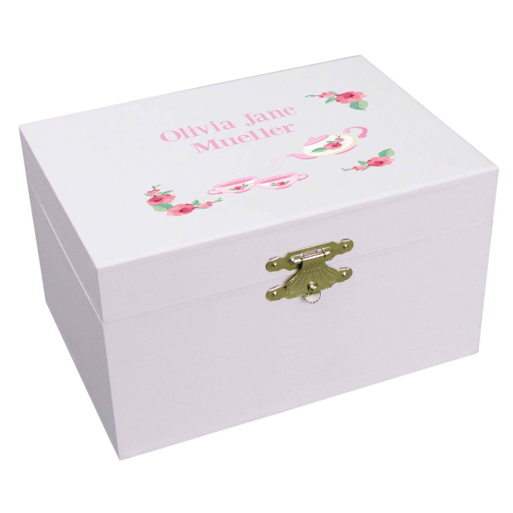 Tea Party Musical Ballerina Jewelry Box - close-up detail