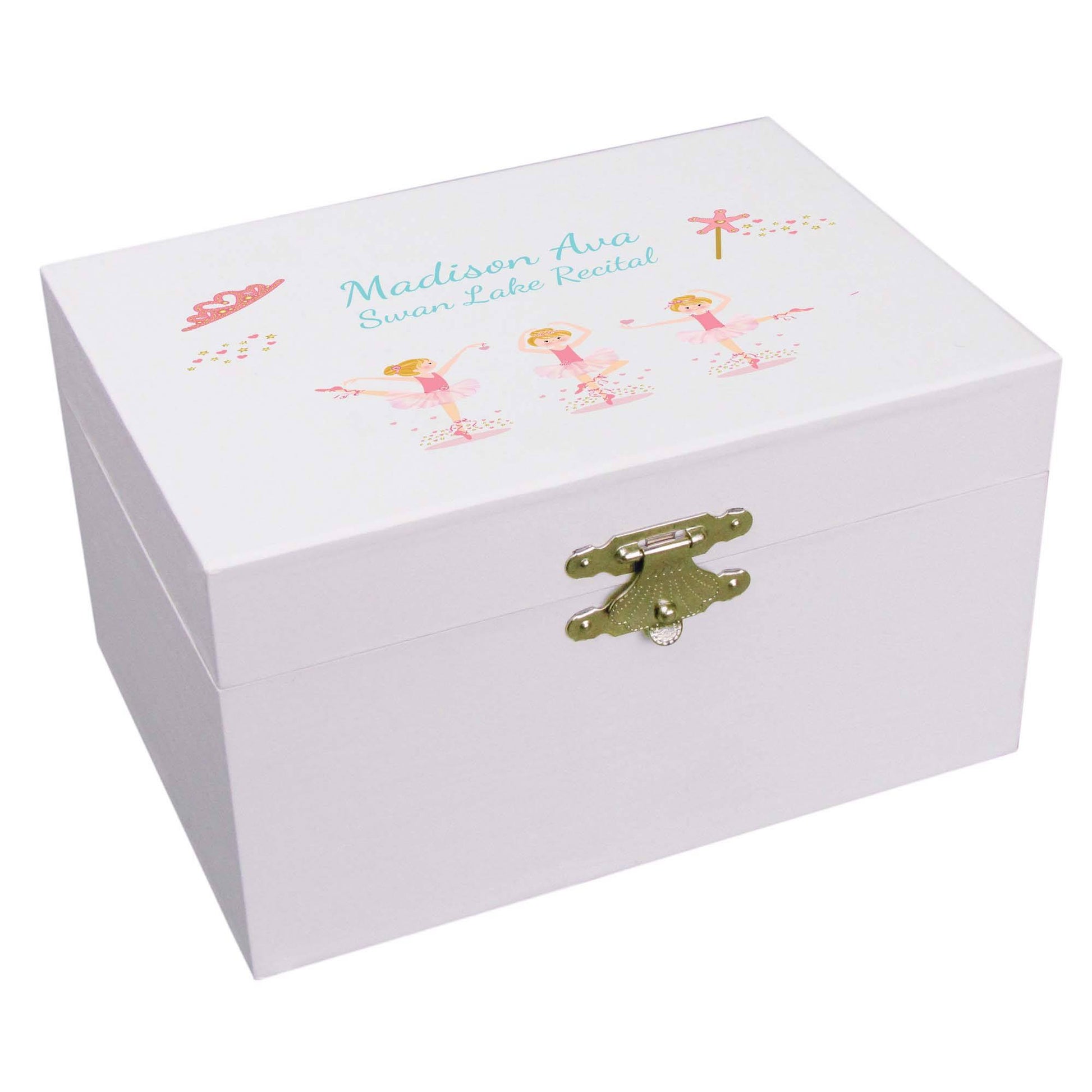Personalized Ballerina Jewelry Box with blonde Ballerina 