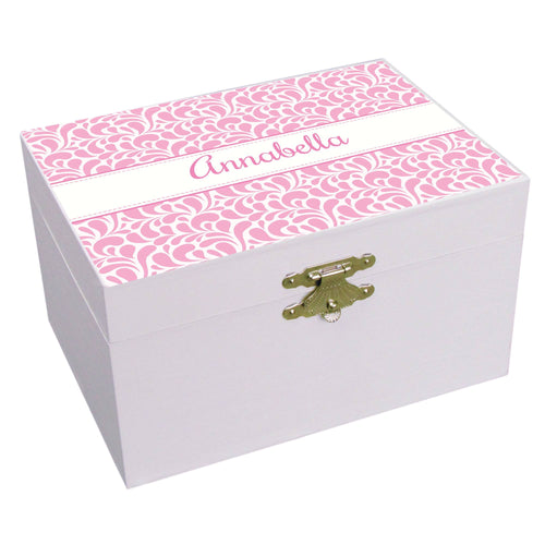 Personalized Pink Dancing Drops Musical Ballerina Jewelry Box