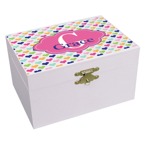 Personalized Sweet Hearts Musical Ballerina Jewelry Box