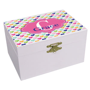 Personalized Sweet Hearts Musical Ballerina Jewelry Box