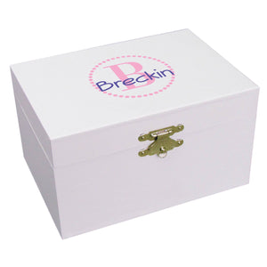 Personalized Pink monogram Musical Ballerina Jewelry Box