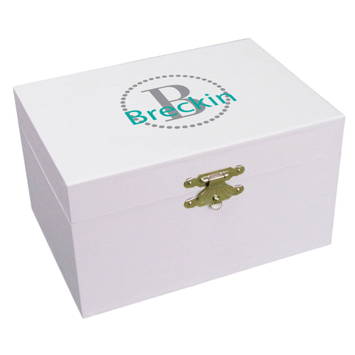 Personalized Gray monogram Musical Ballerina Jewelry Box