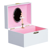 Personalized Ballerina Jewelry Box with Pink and Gray Butterflies design