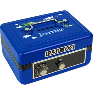 Personalized Airplane Childrens Blue Cash Box