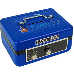 Personalized Noahs Ark Childrens Blue Cash Box
