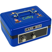Personalized Green Forest Animal Childrens Blue Cash Box