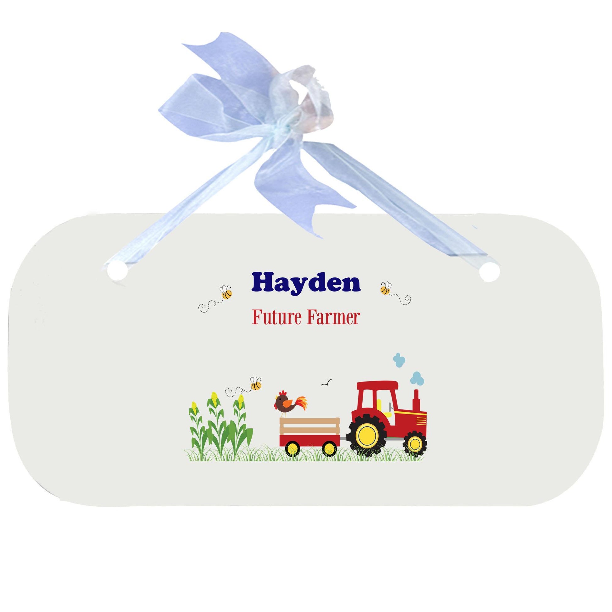 Personalized Wall Plaque Door Sign Red Tractor design