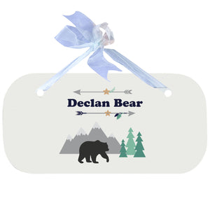 Personalized Wall Plaque Door Sign Mountain Bear design