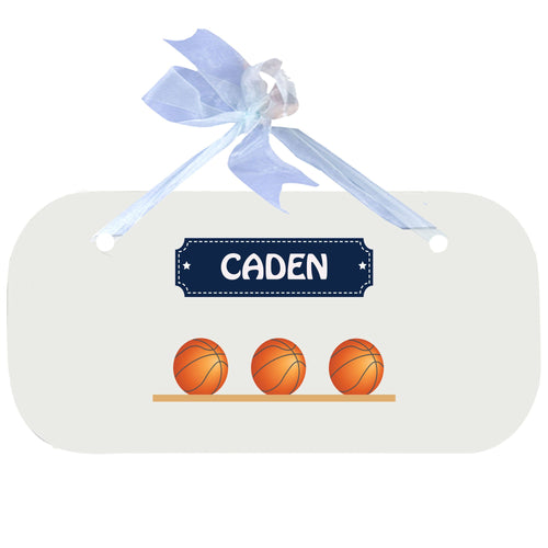 Personalized Wall Plaque Door Sign Basketballs design