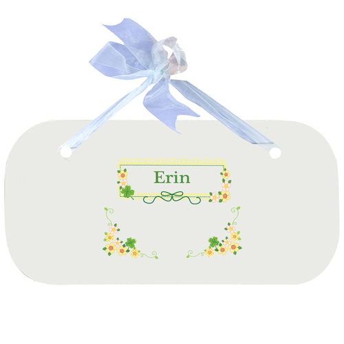 Personalized Wall Plaque Door Sign Shamrock design