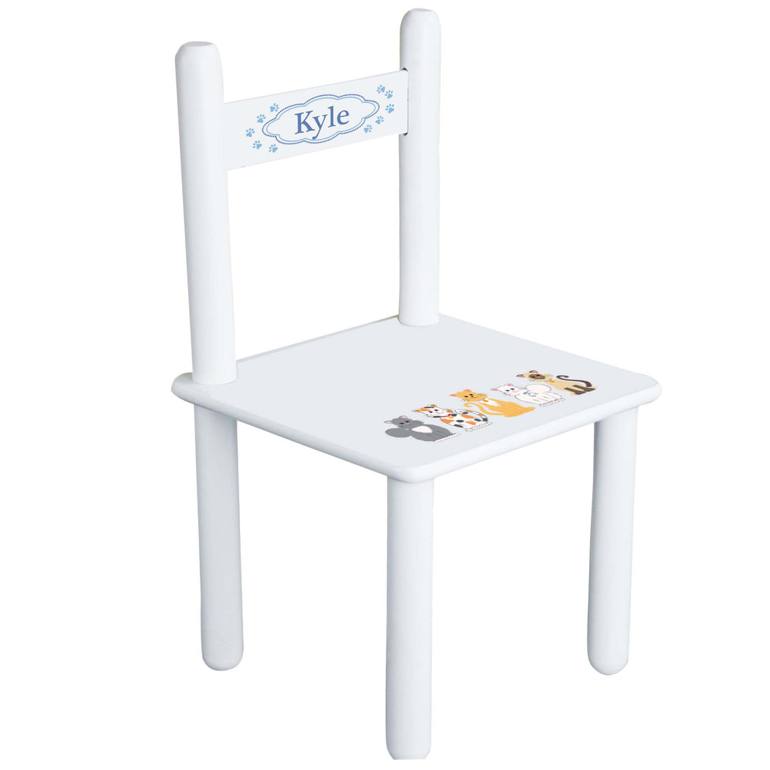 Personalized Child's Blue Cats Chair