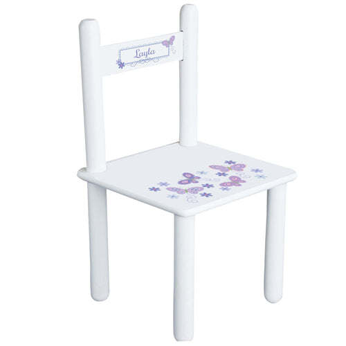 Personalized Lavender Butterflies Chair