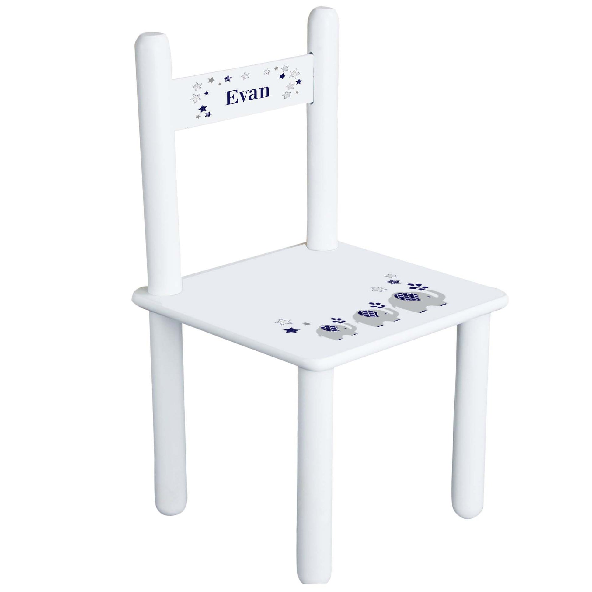 Personalized Navy Elephant Chair