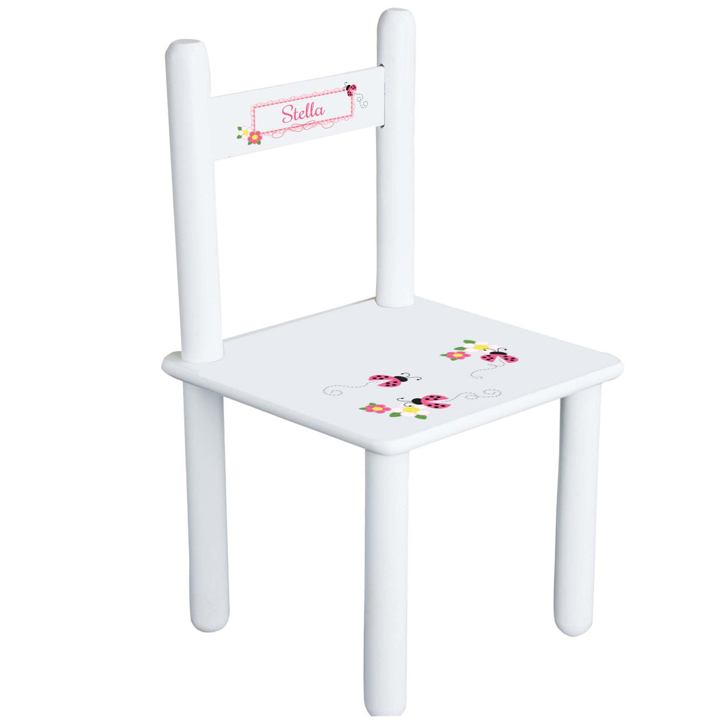 Personalized Pink Ladybug Chair