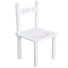 Personalized Pink Gray Floral Cross Chair