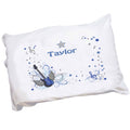 Personalized Childrens Pillowcase with Blue Rock Star design