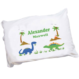 Personalized Childs Dinosaur Pillowcase 