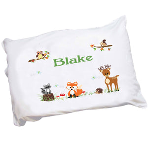Personalized Childrens Forest Animals Pillowcase 