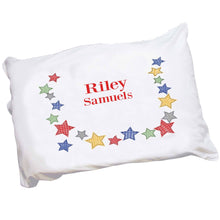 Personalized Childrens Pillowcase with Stitched Stars design