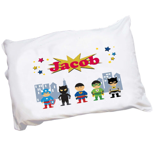 Personalized Asian Boy Superhero Pillowcase