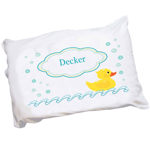Personalized Childrens Pillowcase with Rubber Ducky design