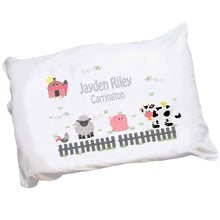 Personalized Childrens Pillowcase with Barnyard Friends Pastel design