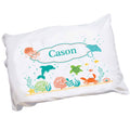 Personalized Childrens Pillowcase with Sealife animals design
