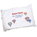 Personalized Childrens Pillowcase with Hot Air Balloon Primary design