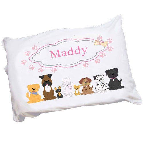 Personalized Pink Dog Bed Pillowcase 