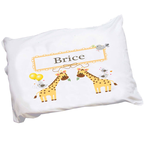 Personalized Childs Giraffe Pillowcase 
