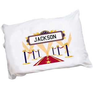 Personalized Childrens Pillowcase with A Star Is Born Blue design