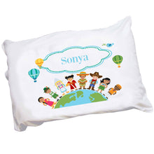 Personalized Childrens Pillowcase with Small World design