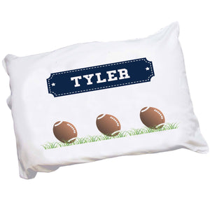 Personalized Pillowcase with Footballs