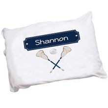 Personalized Childrens Pillowcase with Lacrosse Sticks design
