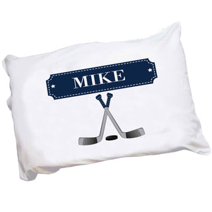 Personalized Childrens Pillowcase with Ice Hockey design