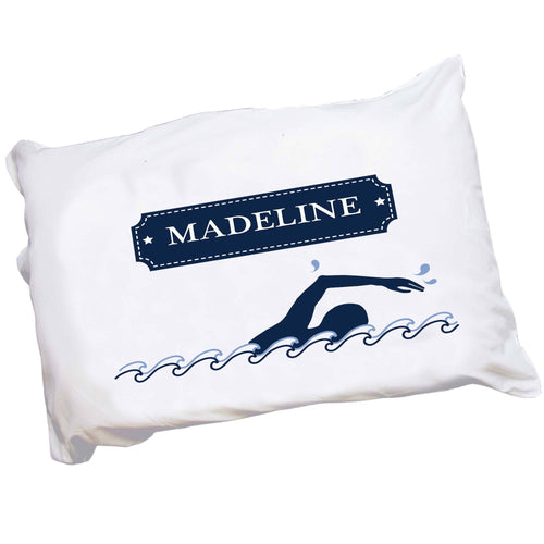 Personalized Childrens Pillowcase with Swim design