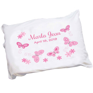 Personalized pink butterfly Pillowcase