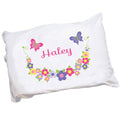 Girls Hot pink purple Butterfly Flower Pillowcase