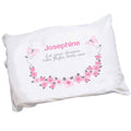 Personalized Childrens Pillowcase with Pink and Gray Butterflies design