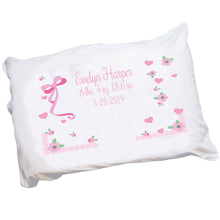Personalized Childrens Pillowcase with Pink Bow design