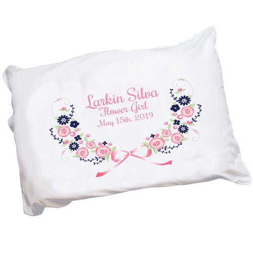 Personalized Lavender Floral Garland Natural Flip Stool