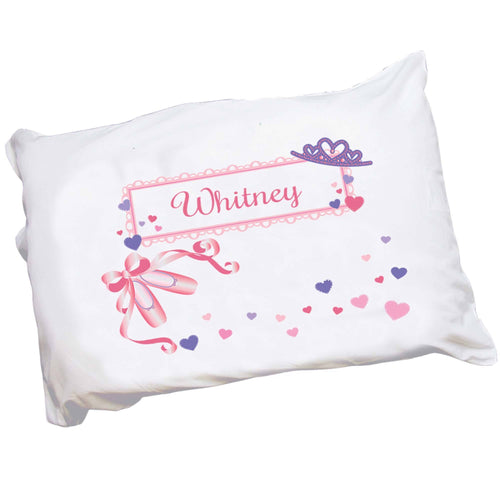 Personalized Childrens Pillowcase with Ballet Princess design