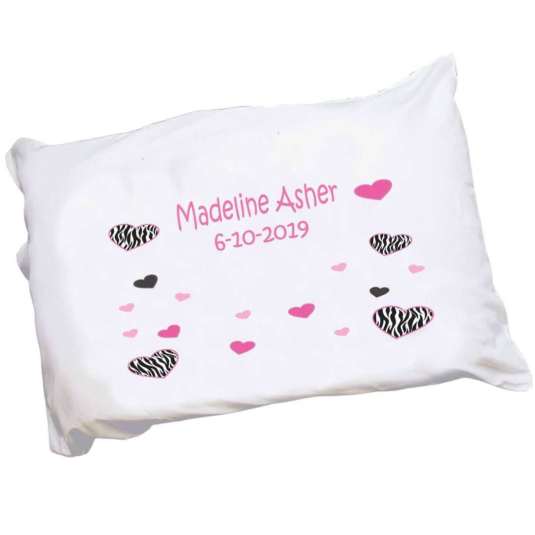 Personalized Childrens Pillowcase with Groovy Zebra design