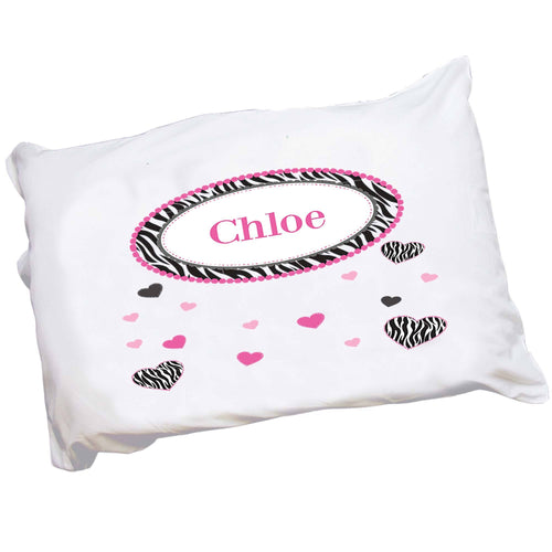 Personalized Childrens Pillowcase with Groovy Zebra design